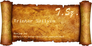 Trinter Szilvia névjegykártya