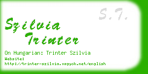 szilvia trinter business card